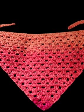 Handcrafted Gradient Pink Crochet Bandana Scarf